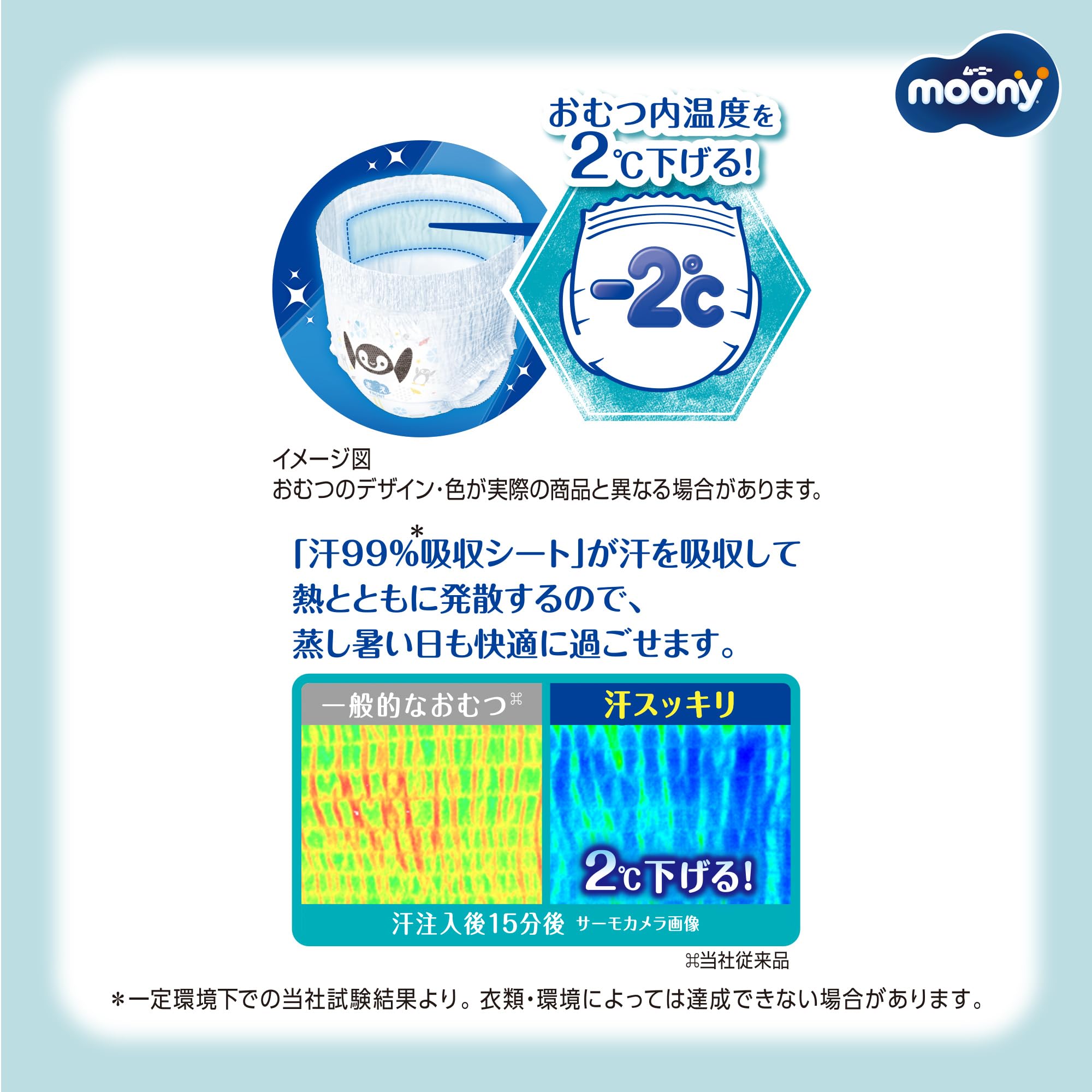 ムーニーマン 汗スッキリ パンツ Lサイズ (9~14kg) 160枚